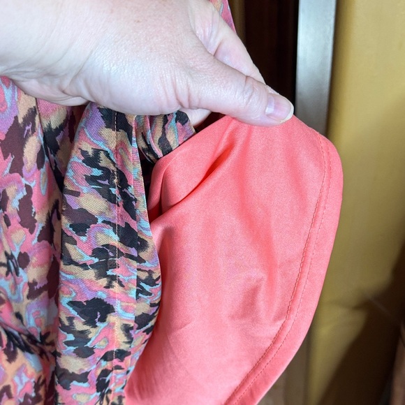 Anthropologie Tulle Pink Brown Abstract Floral Sleeveless Mini Dress Sz Medium - Picture 5 of 9